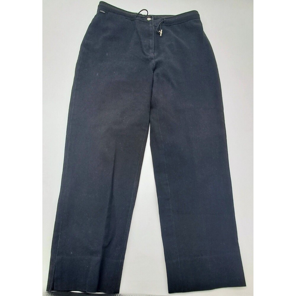 VTG Lauren Jeans Co. Pants Women's 8 Black Bungee Waist Ankle Slit Y2K Crop